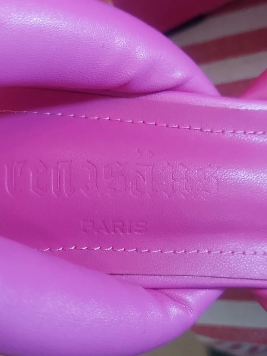 Women’s Padded Pink Square-Toe Heeled Sandals/ Jacqmeus Renasians Paris - Picture 3 of 9